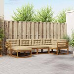 vidaXL Ensemble de canapés d'extérieur 6 pc Naturel et Beige