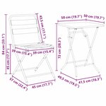 vidaXL Ensemble de bistro pliant 3 pièces – Table carrée blanche en acier