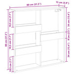 vidaXL Armoire murale sonoma gris 80x15x80 cm bois d'ingénierie