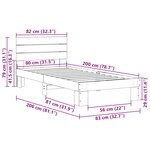 vidaXL Cadre de lit avec tête de lit sans matelas 80x200 cm