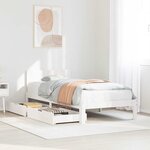 vidaXL Cadre de lit avec tiroirs sans matelas blanc 100x200 cm