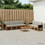 vidaXL Ensemble de canapés d'extérieur 7 pc Naturel et gris clair