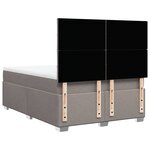 vidaXL Sommier à lattes de lit avec matelas Taupe 140x200 cm Tissu