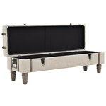 vidaXL Banc de rangement Bois massif et acier 111x34x37 cm