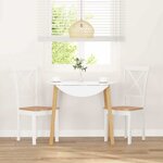 vidaXL Chaises à manger 2 Pièces blanc bois massif caoutchouc