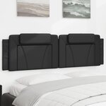 vidaXL Coussin de tête de lit Viana noir 180 cm similicuir