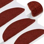 vidaXL Tapis autoadhésifs de marches 10 Pièces Rouge 56x17x3cm Aiguilleté