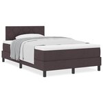 vidaXL Lit boxspring avec matelas Marron foncé 120 x 200 cm tissu