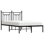 vidaXL Cadre de lit métal sans matelas avec tête de lit noir 135x190cm