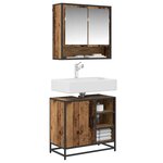 vidaXL Ensemble de mobilier de salle de bain 2 Pièces Bois Ancien