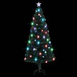 vidaXL Arbre de Noël pré-éclairé avec support 180 cm fibre optique