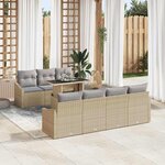 vidaXL Ensemble de canapé de jardin 8 Pièces Beige Poly rotin