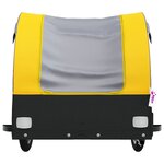 vidaXL Remorque de vélo noir et jaune 30 kg fer