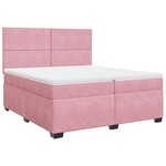 vidaXL Sommier à lattes de lit avec matelas Rose 200x200 cm Velours