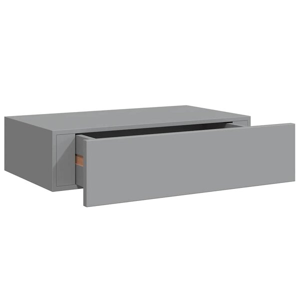 vidaXL Étagère à tiroir murale gris 40x23 5x10 cm MDF