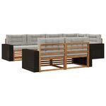 vidaXL Ensemble de canapés d'extérieur 7 pc Naturel et gris clair
