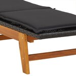 vidaXL Chaise longue avec table Résine tressée et bois massif d'acacia