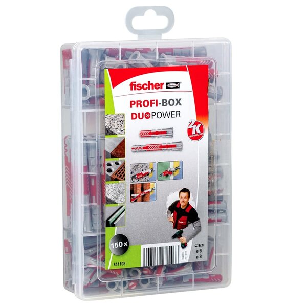 Fischer ensemble de chevilles profi-box duopower longue/courte 150 pcs