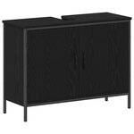vidaXL Ensemble de meubles de salle de bain 4 pièces en bois d'ingénierie chêne noir