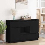 vidaXL Buffet avec tiroir Noir 100 x 30 x 65 6 Bois d'ingénierie