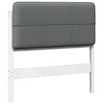 vidaXL Tête de lit capitonnée Blanc et gris clair 75 cm Pin massif