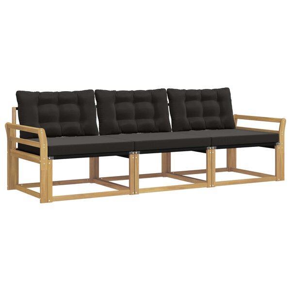 vidaXL Ensemble de canapés d'extérieur 3 pc Blanc et noir