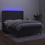 vidaXL Sommier à lattes de lit matelas et LED Gris foncé 140x200 cm