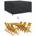 vidaXL Housse pour mobilier d'extérieur Noir 180 x 190 x 85 cm 600D