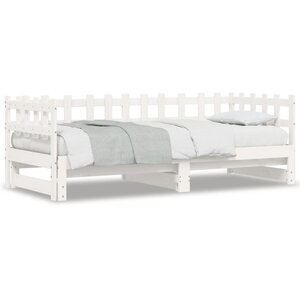 vidaXL Lit coulissant sans matelas blanc 2x(90x190) cm bois massif