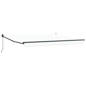 vidaXL Auvent Rétractable Blanc 400 × 300 cm Polyester et Aluminium