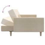 vidaXL Canapé-lit à 2 places crème tissu