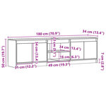 vidaXL Meuble TV avec LED chêne sonoma 180x34x50 cm bois d'ingénierie