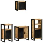 vidaXL Ensemble de mobilier de salle de bain avec étagère avec stockage avec porte 4 Pièces