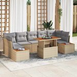 vidaXL Ensemble de salle à manger pour jardin 8 Pièces Beige  Gris