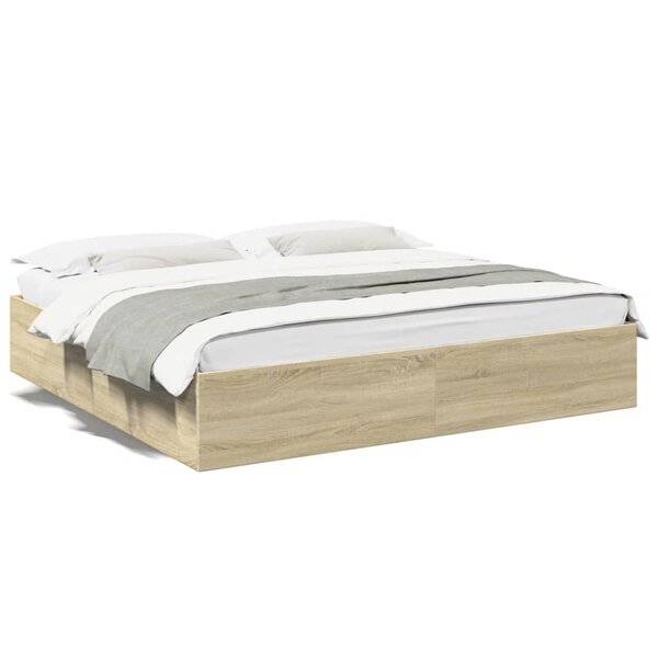 vidaXL Cadre de lit sans matelas chêne sonoma 200x200 cm