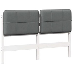vidaXL Tête de lit capitonnée Blanc et gris clair 160 cm Pin massif