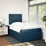 vidaXL Sommier à lattes de lit et matelas bleu foncé 120x190cm velours