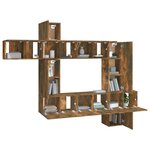 vidaXL Ensemble de meubles TV 10 Pièces Chêne fumé Bois d'ingénierie