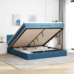 VidaXL Cadre de lit ottoman avec matelas bleu foncé 180x200 cm velours