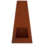 vidaXL Foyer de cheminée Marron 50 x 35 x 100 cm Acier patiné