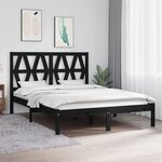 vidaXL Cadre de lit Noir Bois de pin massif 140x190 cm