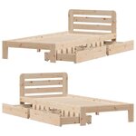 vidaXL Cadre de lit sans matelas 90x190 cm bois de pin massif