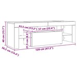 vidaXL Meuble TV avec lumières LED chêne sonoma 120x35x40 cm