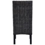 vidaXL Chaises à manger lot de 2 noir rotin kubu et bois d'acajou