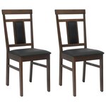 vidaXL Chaise de salle à manger 2 Pièces Marron clair et noir