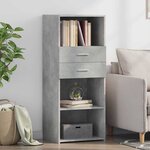 vidaXL Buffet haut gris béton 50x42 5x124 cm bois d'ingénierie