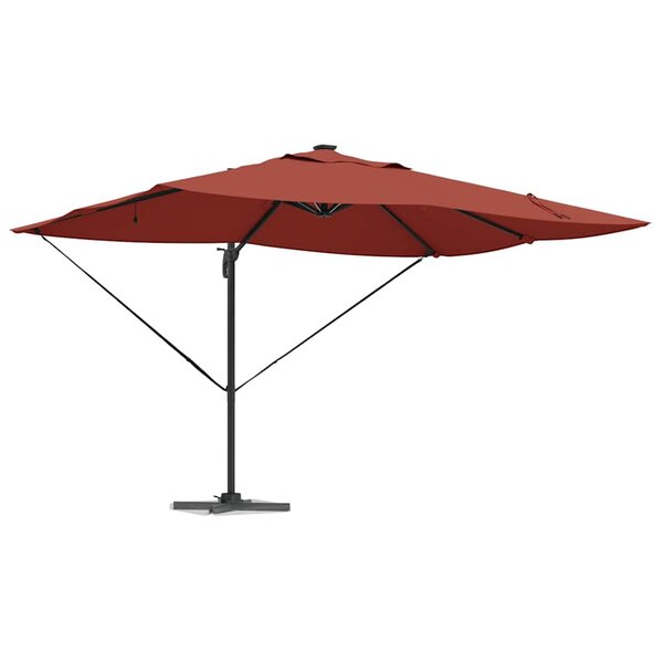 vidaXL Parasol Roma à Bras Déporté Rouge  Noir 352 x 251 x 265 cm