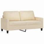 vidaXL Ensemble de canapés 3 Pièces avec coussins Crème Tissu