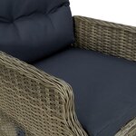 vidaXL Ensemble à manger d'extérieur et coussins 9 Pièces résine tressée