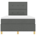 vidaXL Lit avec sommier à ressorts avec matelas & LED gris foncé 120x190 cm tissu
